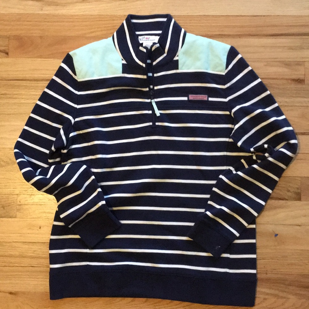 Vineyard Vines 1/2 Zip Striped Sweatshirt Medium